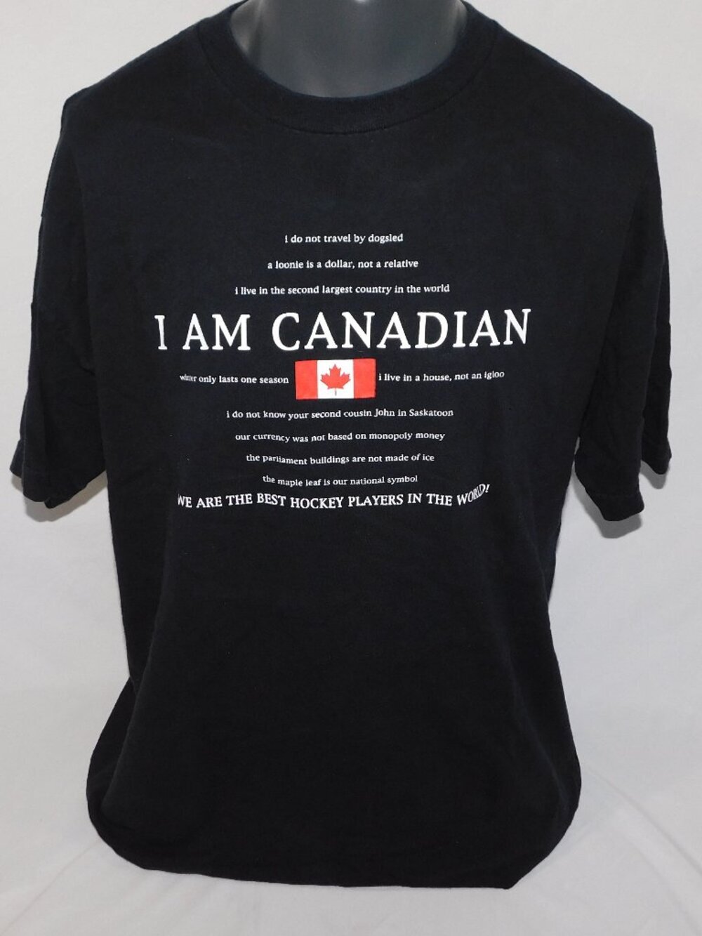 I AM CANADIAN Best Hockey Players in the World Mens XL Black T Shirt